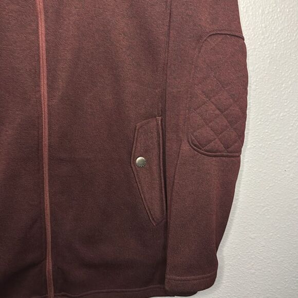 Eddie Bauer Full Zip Maroon Quilted Stitching Detail Jacket Size XL - Picture 5 of 10